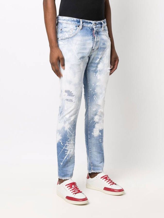 DSQUARED2 Jeans met verf spetters Blauw