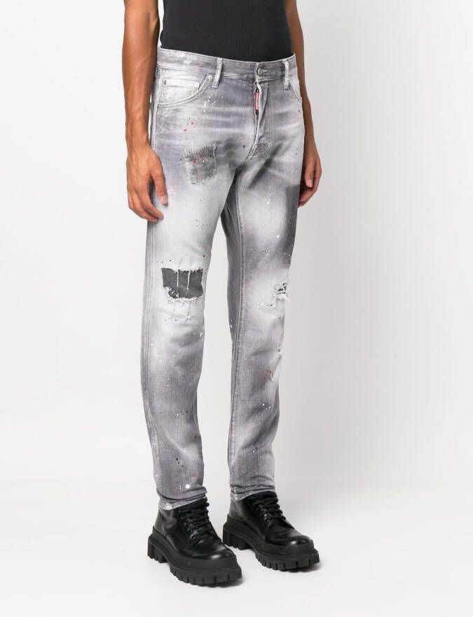 Dsquared2 Jeans met verfspatten Grijs