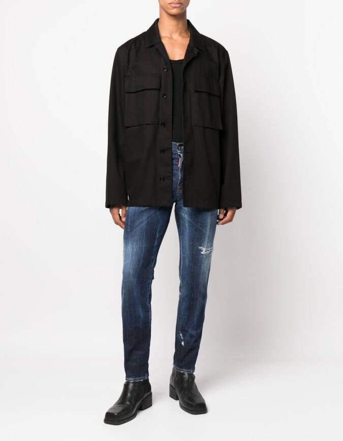 DSQUARED2 Jeans verfraaid met edelstenen Blauw