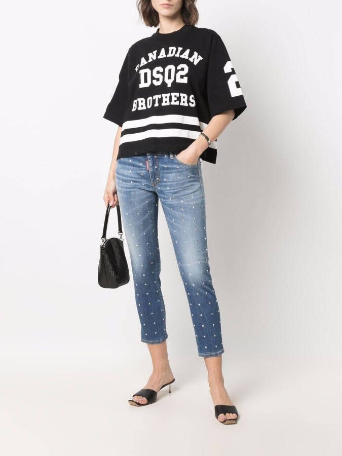 DSQUARED2 Jeans verfraaid met kristallen Blauw