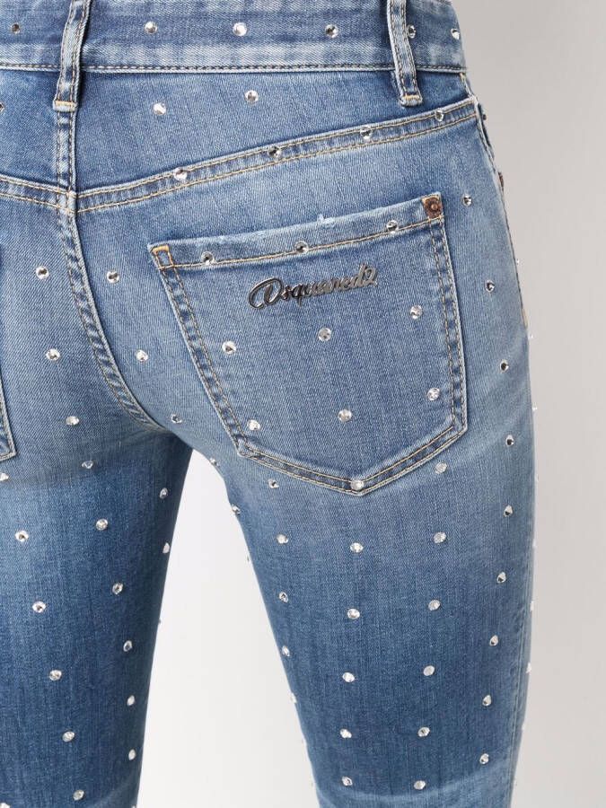DSQUARED2 Jeans verfraaid met kristallen Blauw