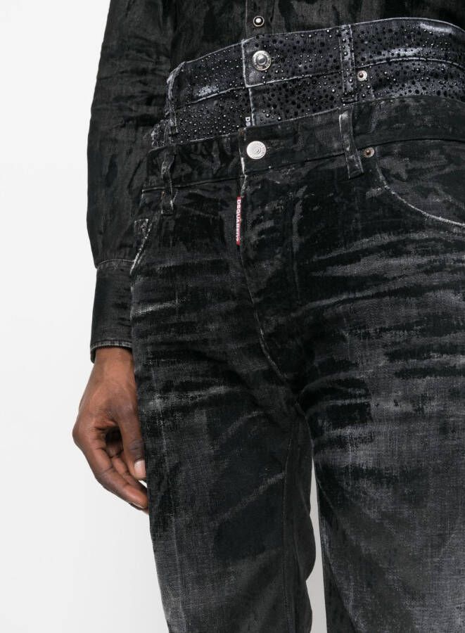 Dsquared2 Jeans verfraaid met kristallen Zwart