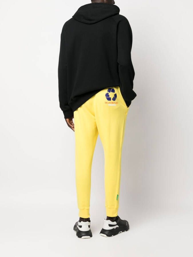 DSQUARED2 Trainingsbroek met toelopende pijpen Geel