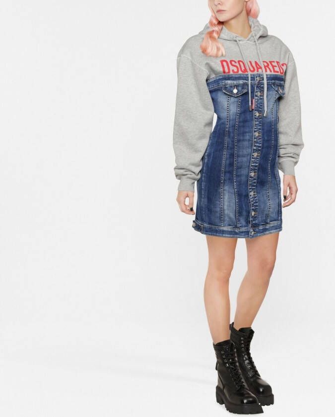 DSQUARED2 Jurk met logoprint Blauw