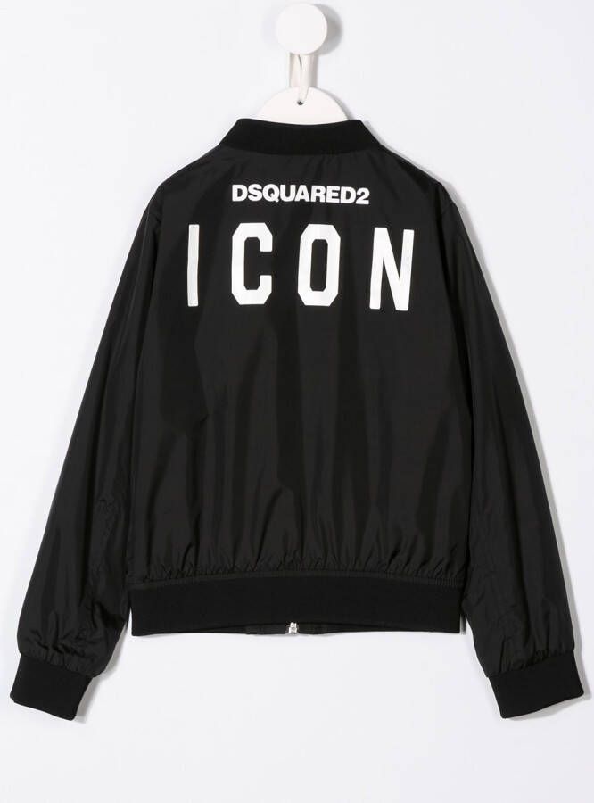 DSQUARED2 KIDS Bomberjack met logoprint Zwart