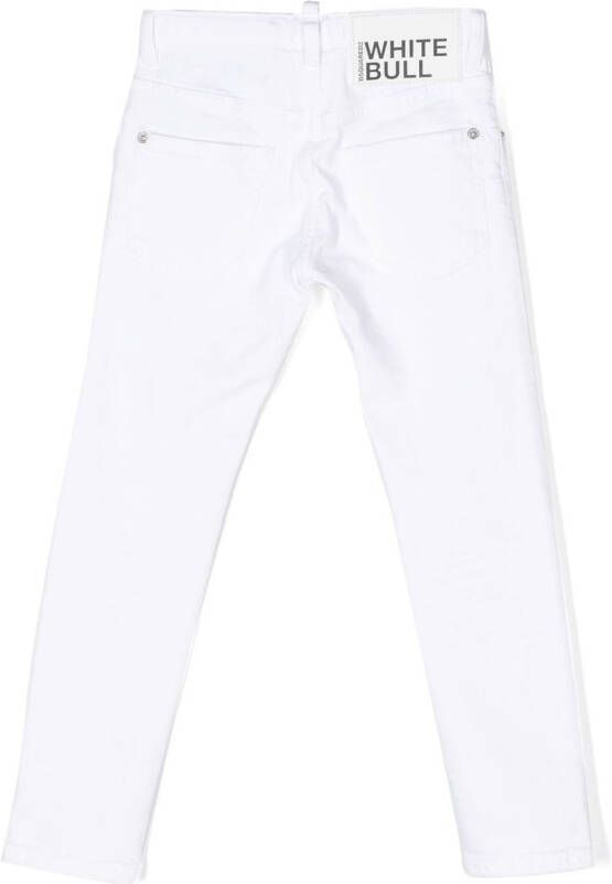 Dsquared2 Kids Jeans met vijf zakken Wit