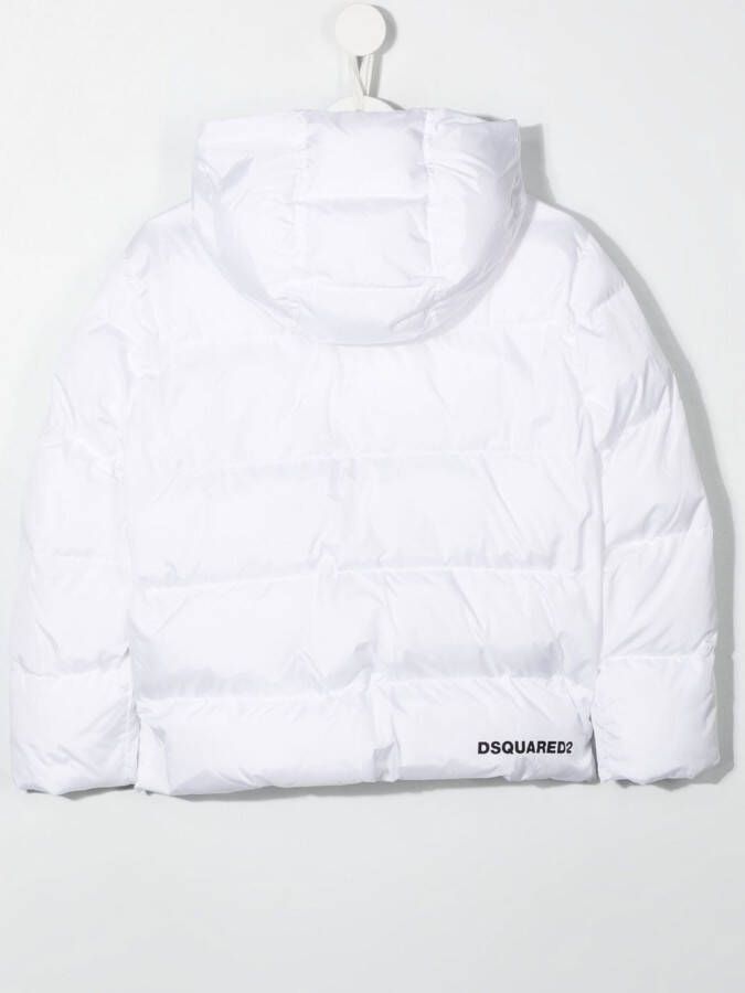 DSQUARED2 KIDS Donsjack met capuchon Wit