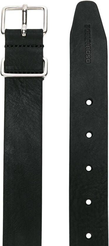 DSQUARED2 KIDS geborduurde riem met logo Zwart