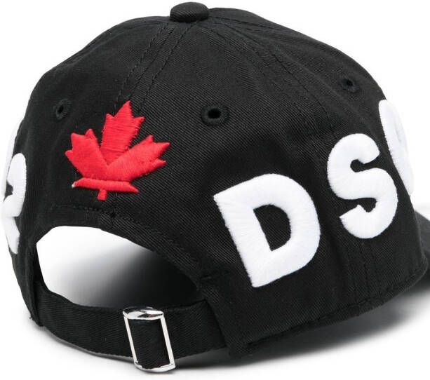 Dsquared2 Kids Honkbalpet met geborduurd logo Zwart