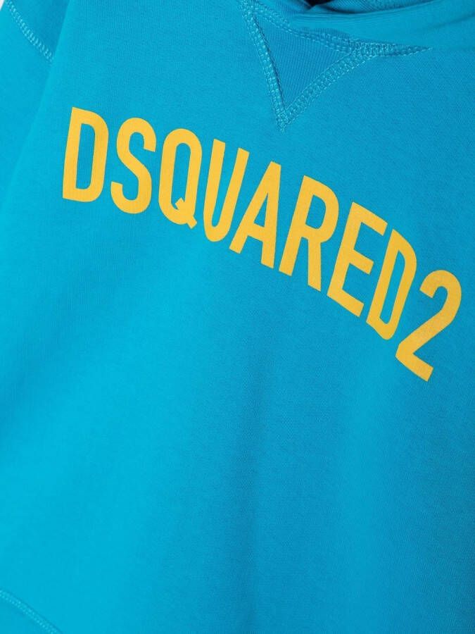 Dsquared2 Kids Hoodie met logoprint Blauw