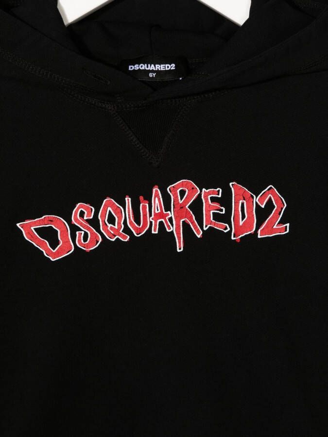 Dsquared2 Kids Hoodie met logoprint Zwart