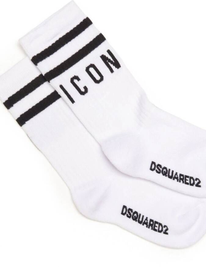 DSQUARED2 KIDS Intarsia sokken Wit