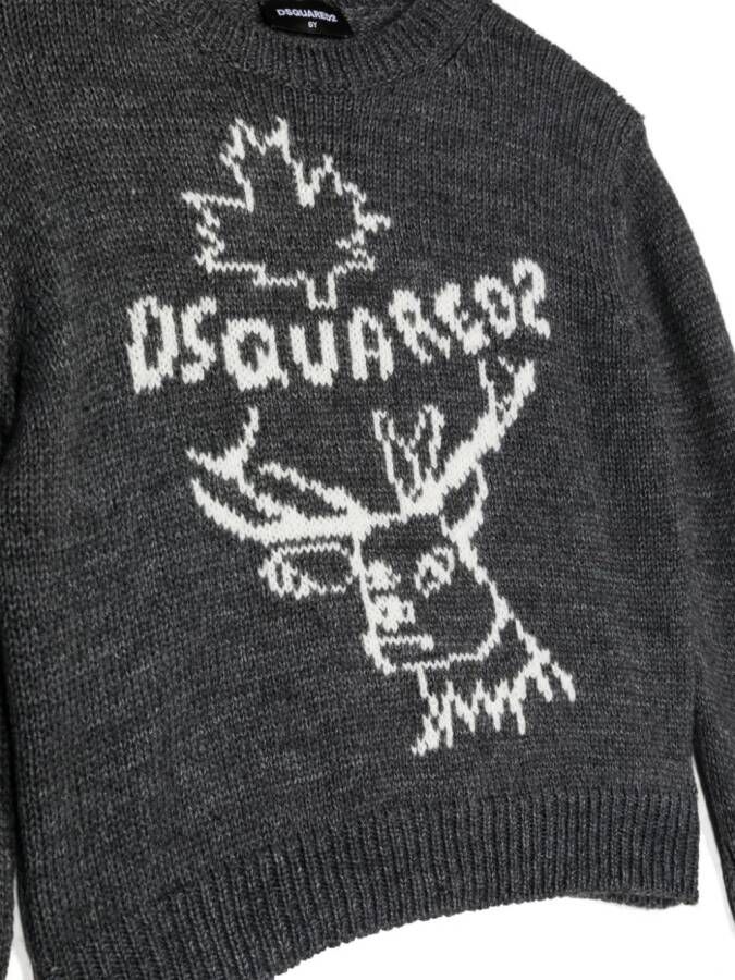 DSQUARED2 KIDS Intarsia trui Grijs