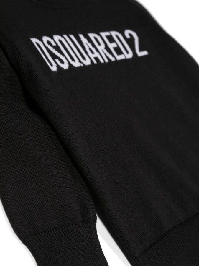 DSQUARED2 KIDS Intarsia trui Zwart