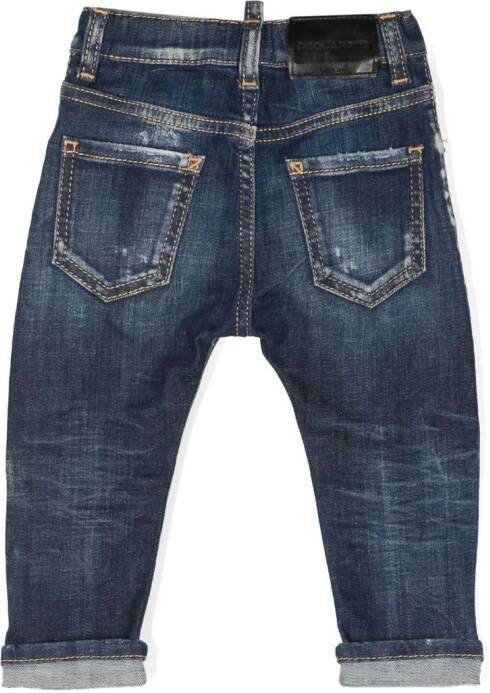 Dsquared2 Kids Jeans met contrasterend stiksel Blauw