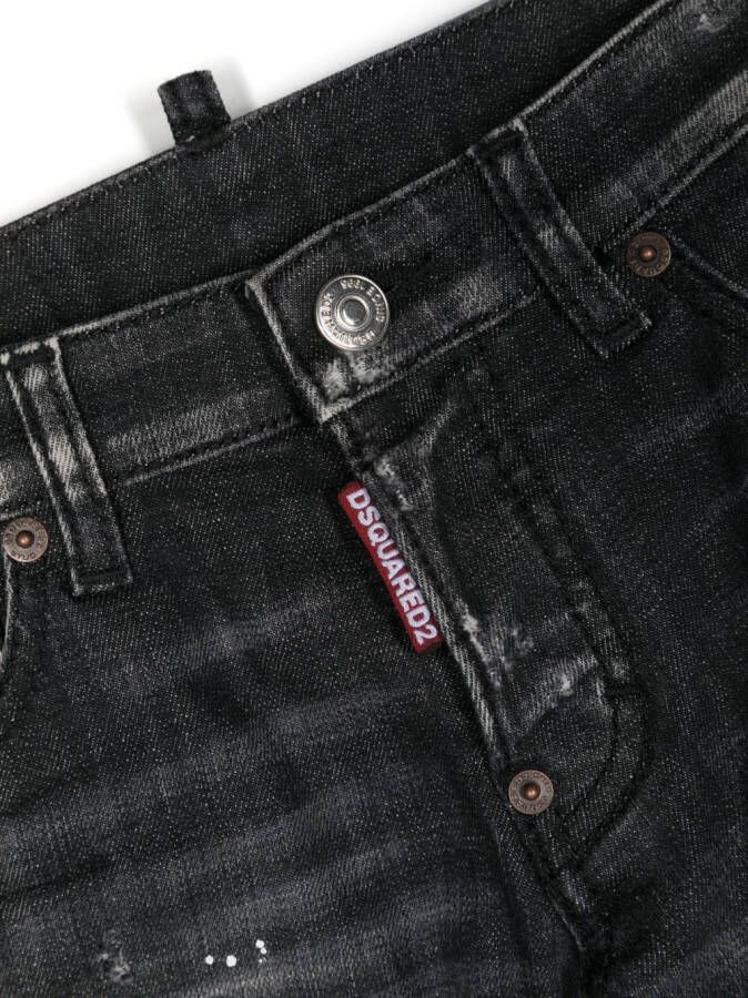 Dsquared2 Kids Jeans met gescheurd detail Zwart