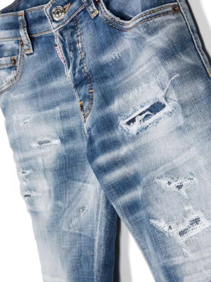 Dsquared2 Kids Jeans met logopatch Blauw
