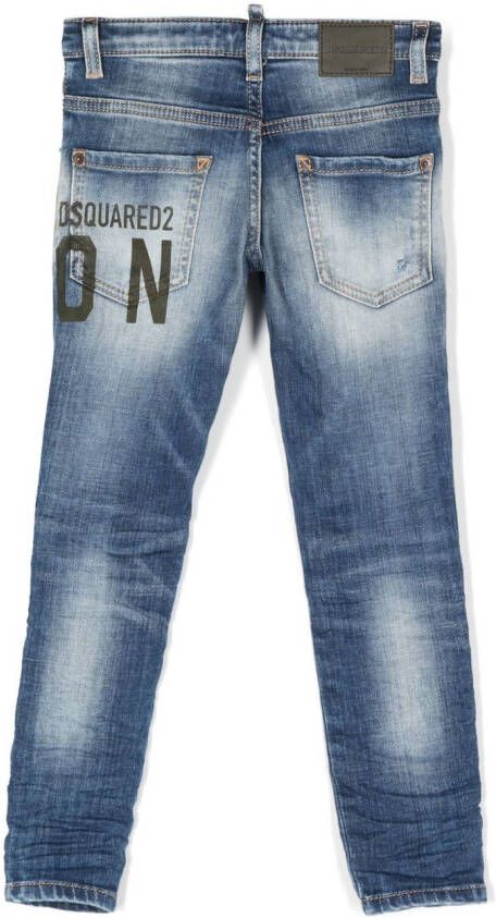 Dsquared2 Kids Jeans met print Blauw