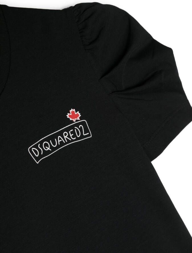 DSQUARED2 KIDS T-shirt met logoprint Zwart