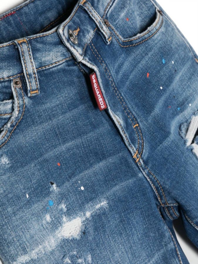 DSQUARED2 KIDS Jeans met gescheurd detail Blauw