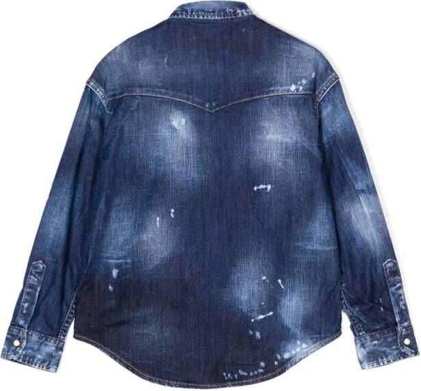 DSQUARED2 KIDS Shirt met logopatch Blauw
