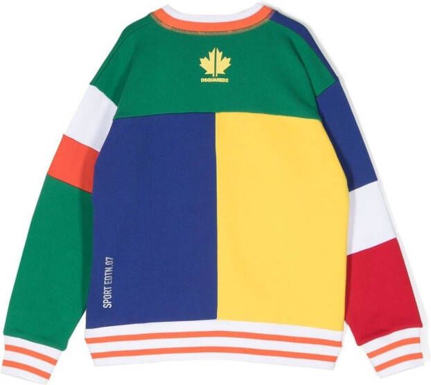 Dsquared2 Kids Sweater met colourblocking Groen