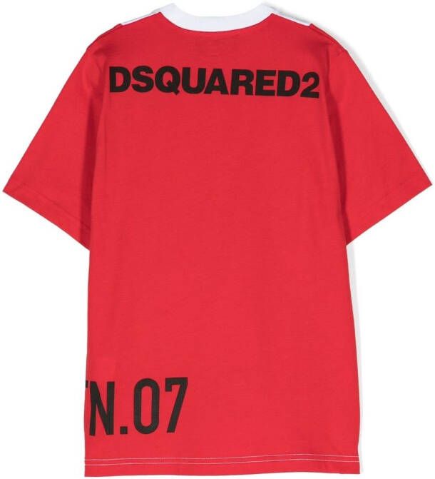 Dsquared2 Kids Tweekleurig T-shirt Rood
