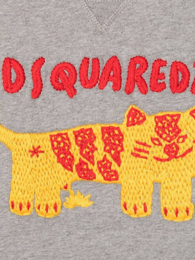 Dsquared2 Kids Sweater met borduurwerk Grijs