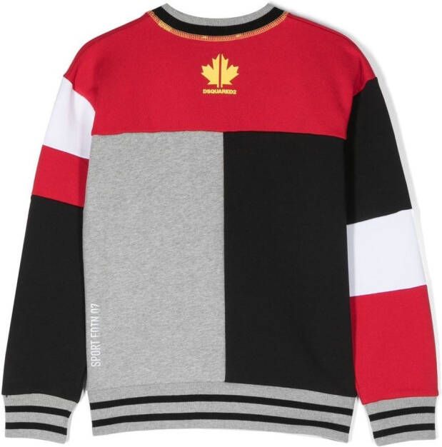 Dsquared2 Kids Sweater met colourblocking Zwart