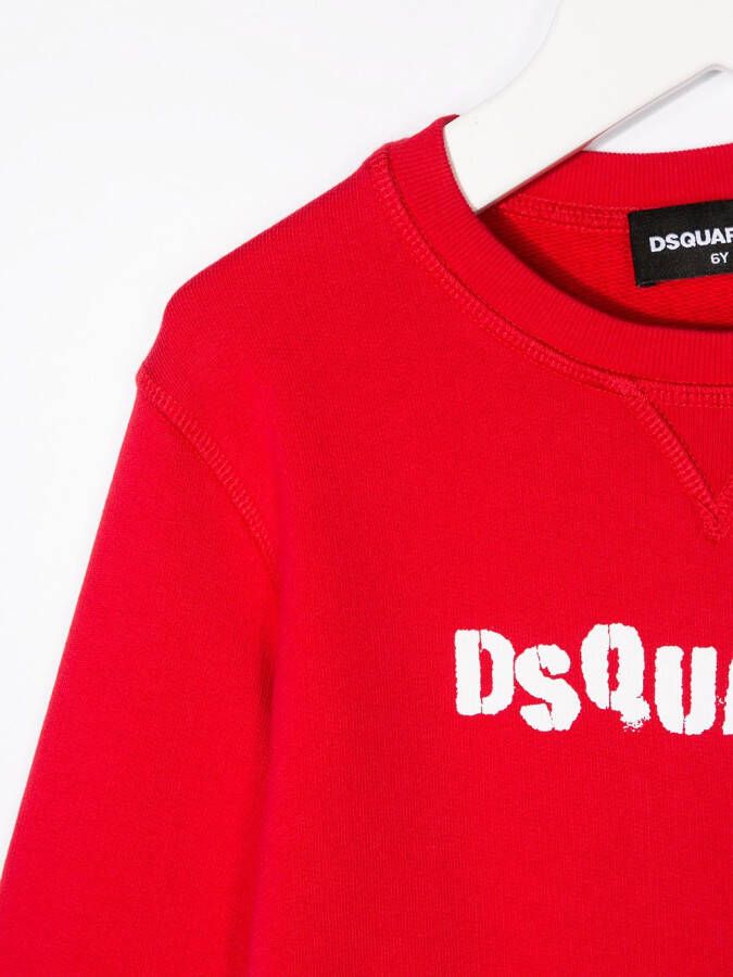 Dsquared2 Kids Sweater met logoprint Rood