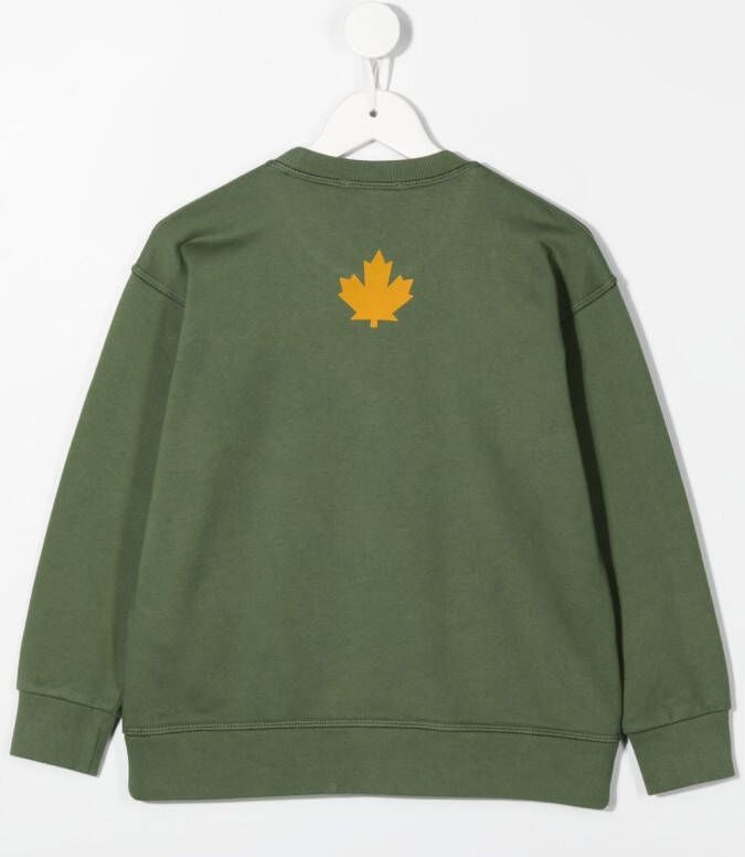 DSQUARED2 KIDS Sweater met tekst Groen
