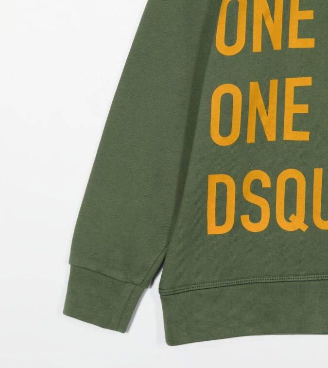 DSQUARED2 KIDS Sweater met tekst Groen