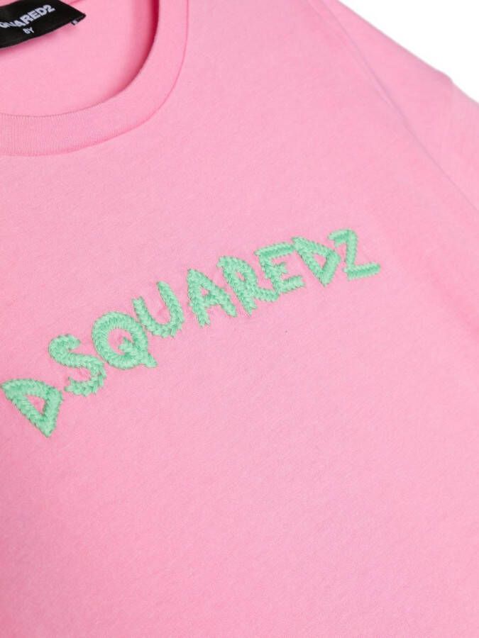 Dsquared2 Kids T-shirt met geborduurd logo Roze
