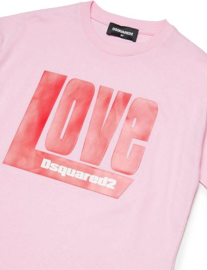 Dsquared2 Kids T-shirt met grafische print Roze