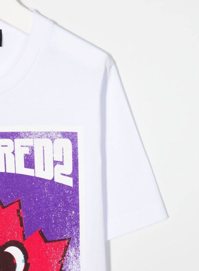 DSQUARED2 KIDS T-shirt met grafische print Wit