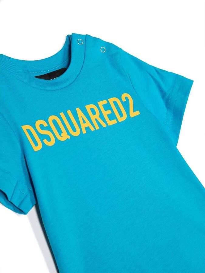 Dsquared2 Kids T-shirt met logoprint Blauw