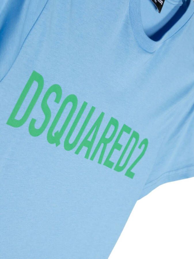 Dsquared2 Kids T-shirt met logoprint Blauw