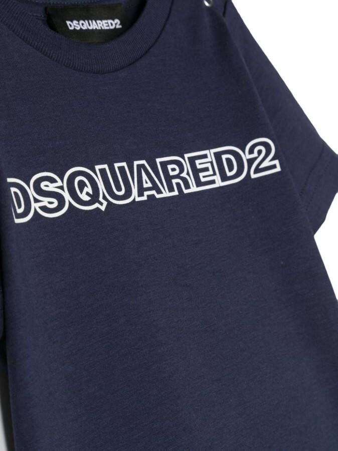 Dsquared2 Kids T-shirt met logoprint Blauw