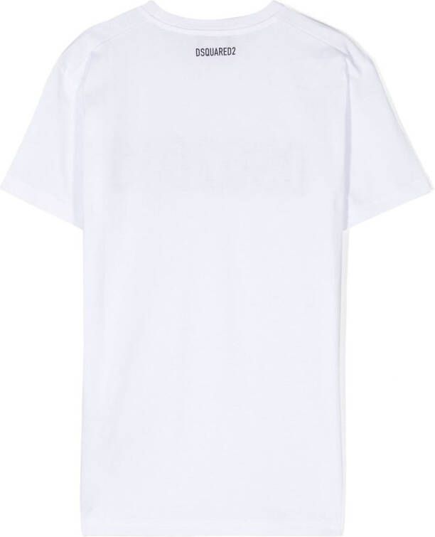 DSQUARED2 KIDS T-shirt met logoprint Wit
