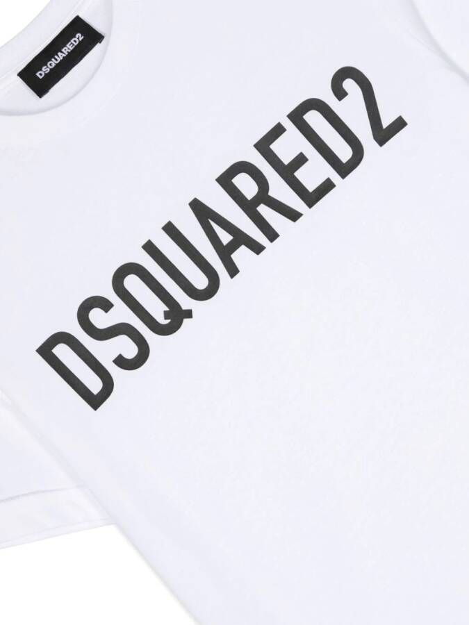 Dsquared2 Kids Katoenen T-shirt met logoprint Wit