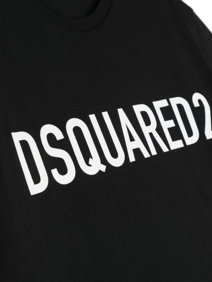 Dsquared2 Kids Katoenen T-shirt met logoprint Zwart