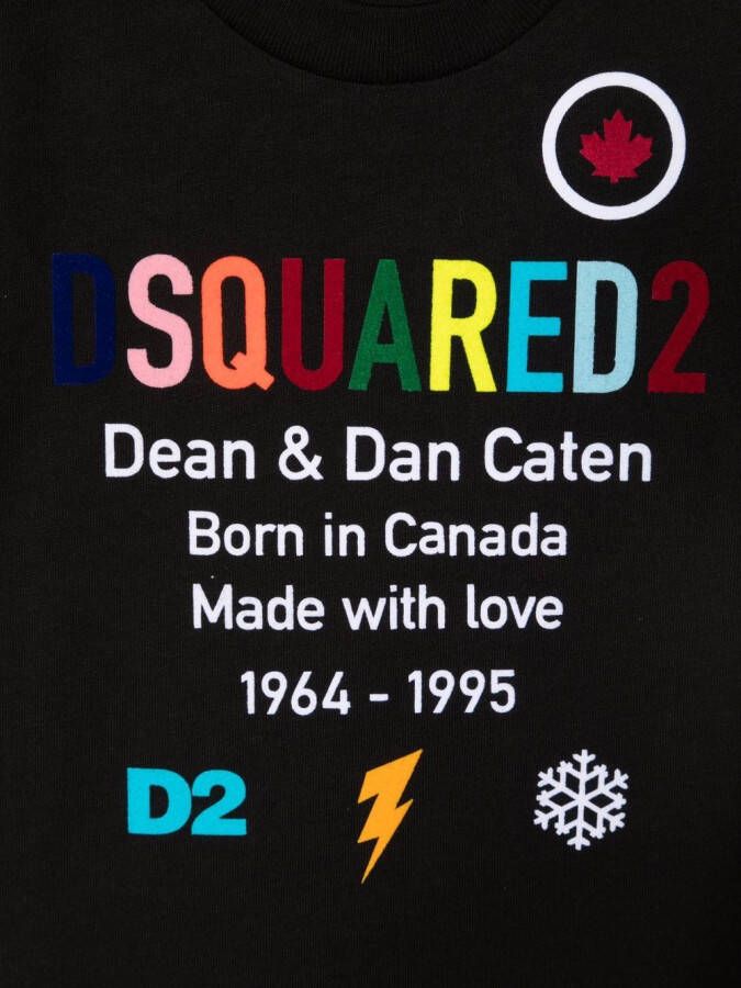 DSQUARED2 KIDS T-shirt met logoprint Zwart