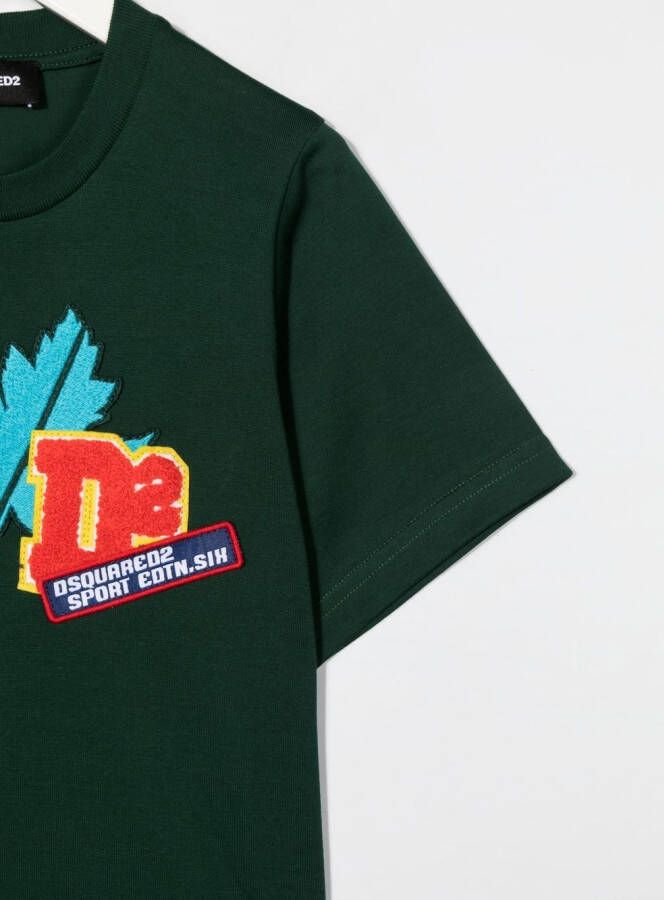 Dsquared2 Kids T-shirt met patch-detail Groen
