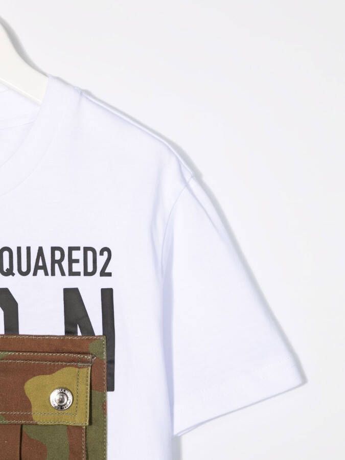 DSQUARED2 KIDS T-shirt met print Wit