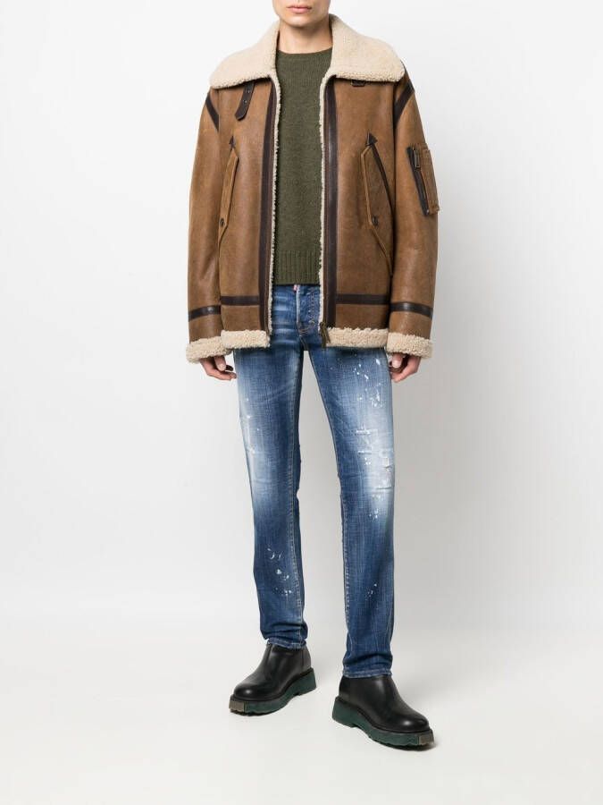 DSQUARED2 Lammy bikerjack Bruin