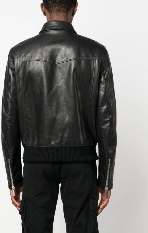 Dsquared2 leather biker jacket Zwart
