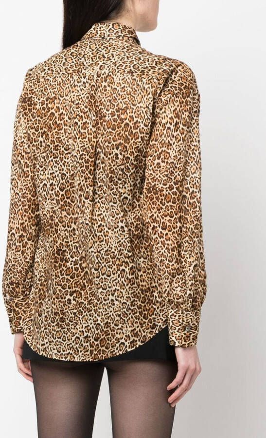 Dsquared2 leopard-print cut-out blouse Bruin