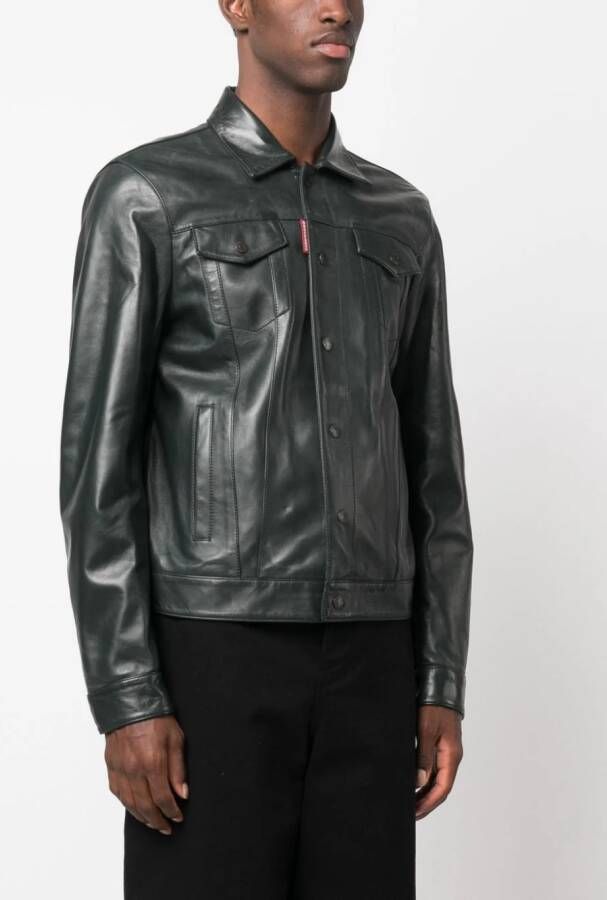 DSQUARED2 Leren jack Groen