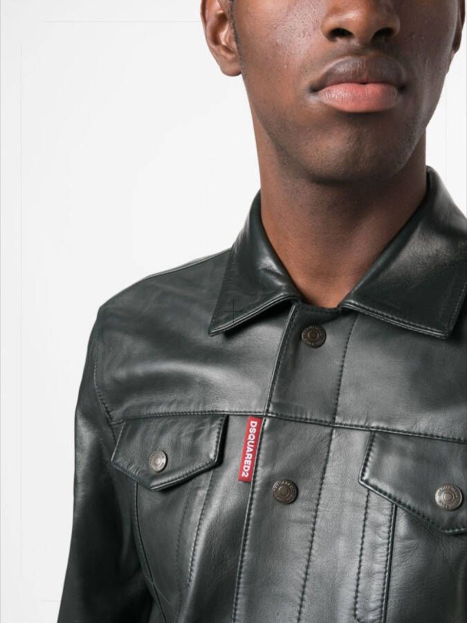DSQUARED2 Leren jack Groen
