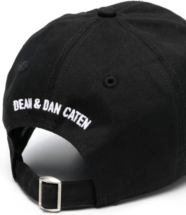 DSQUARED2 logo-appliqué cotton cap Zwart